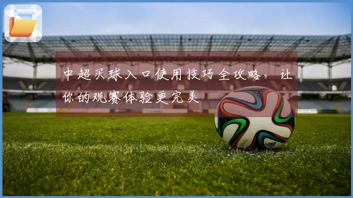 中超买球入口使用技巧全攻略，让你的观赛体验更完美